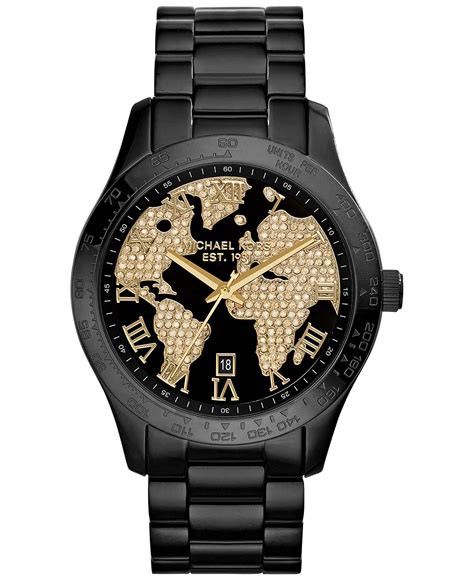 world map watch michael kors|Michael Kors World Map Runway Watch, 43.5mm Jewelry.